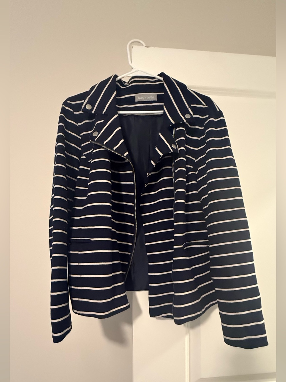 bagatelle Navy and White Striped Blazer Jacket